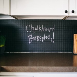 cute chalkboard backsplash