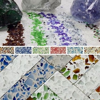 a selection of recycled glass pieces