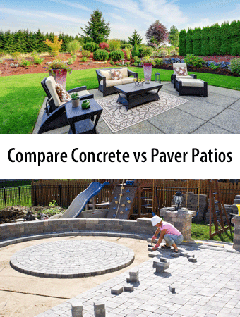 Compare Concrete Patio vs Pavers