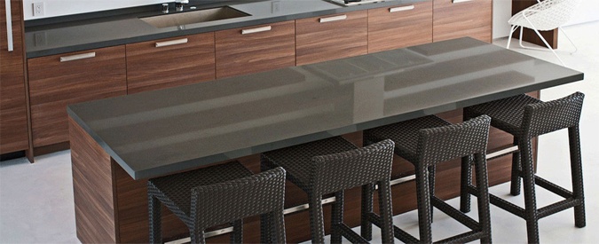 Gray Countertop Kitchen Island Bar